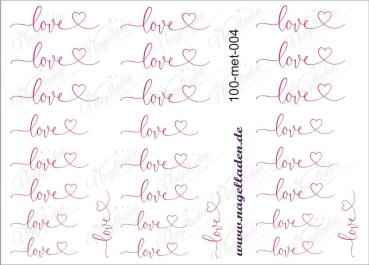 Nail Water Tattoo (Prints) metallic 004 (Pink)