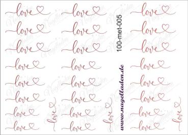 Nail Water Tattoo (Prints) metallic 005 (Rot)