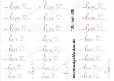 Nail Water Tattoo (Prints) metallic 006 (Rosa)