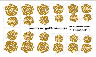 Nail Water Tattoo (Prints) small metallic 010 (Gold)