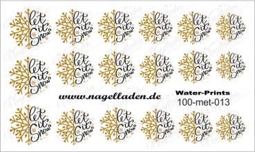 Nail Water Tattoo (Prints) small metallic 013 (Gold)
