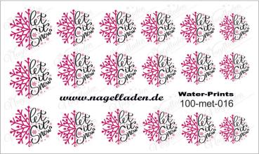 Nail Water Tattoo (Prints) small metallic 016 (Pink)