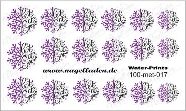 Nail Water Tattoo (Prints) small metallic 017 (Lila)