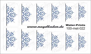 Nail Water Tattoo (Prints) small metallic 022 (Blau)