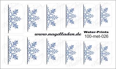 Nail Water Tattoo (Prints) small metallic 026 (Blau)
