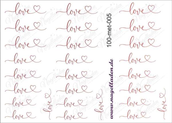 Nail Water Tattoo (Prints) metallic 005 (Rot)