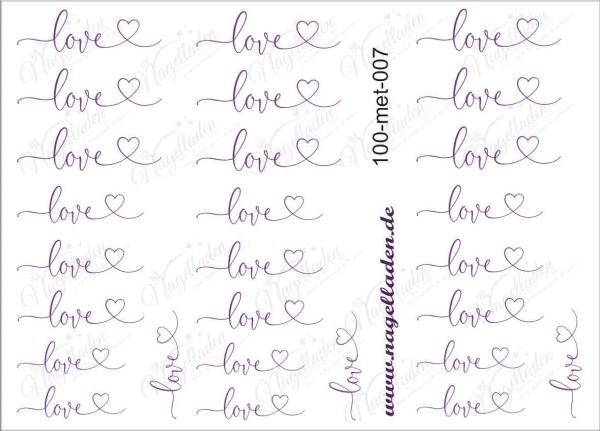 Nail Water Tattoo (Prints) metallic 007 (Lila)