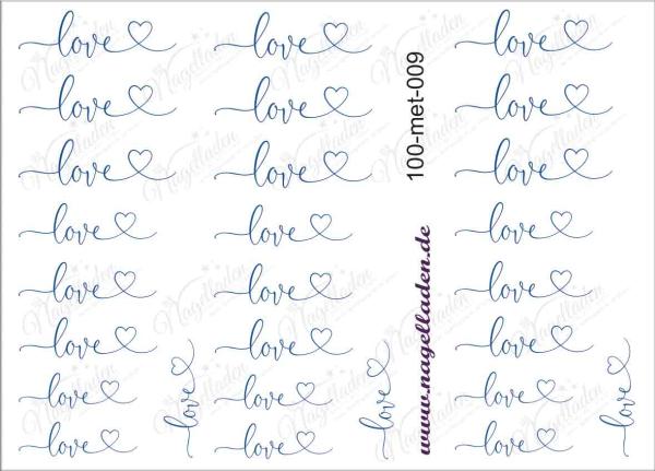 Nail Water Tattoo (Prints) metallic 009 (Blau)