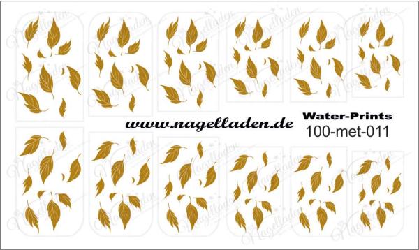 Nail Water Tattoo (Prints) small metallic 011 (Gold)