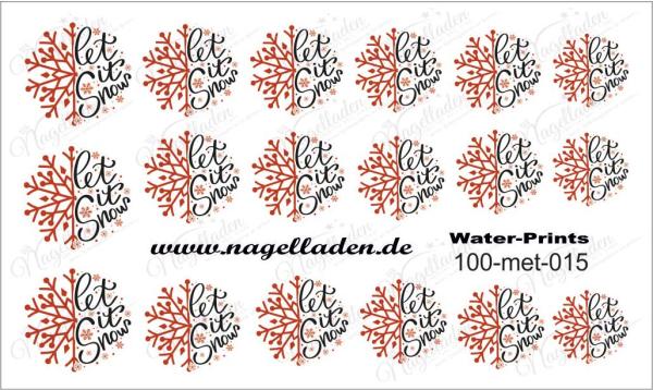 Nail Water Tattoo (Prints) small metallic 015 (Rot)