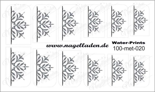 Nail Water Tattoo (Prints) small metallic 020 (Silber)