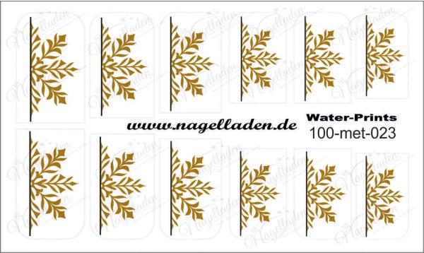 Nail Water Tattoo (Prints) small metallic 023 (Gold)