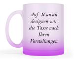 Glastasse satiniert Lila mit Druck-Ihr Wunschdesign